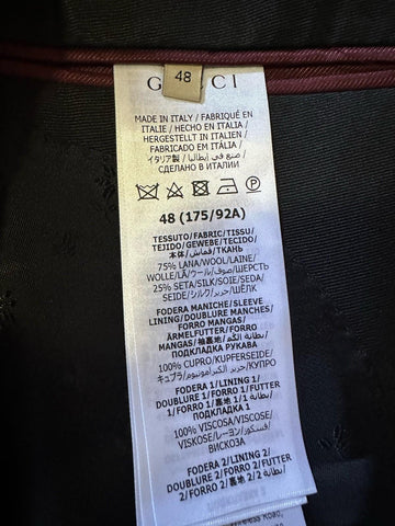 NWT $4980 Gucci Men’s Tuxedo Suit Black Size 38R US/48R Eu Italy