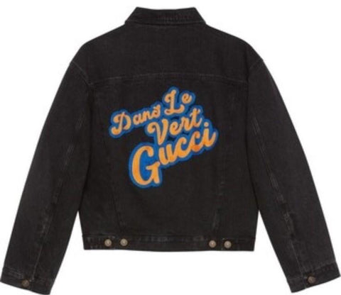 New $5200 Gucci Men Denim Jacket Coat Black 38 US/48 Eu 725588