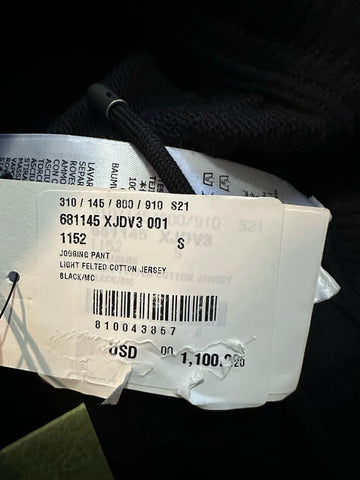 New $1100 Gucci Men Drawstring Track Pants Black Size S