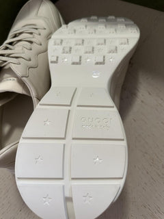 New Gucci Men GG Logo Leather Sneakers Ivory 13 US/12.5 UK 757857