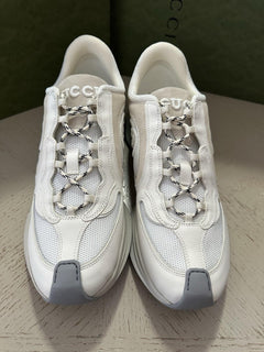 New Gucci Men GG Logo Sneakers Off White/Gray 10.5 US/10 UK 749785