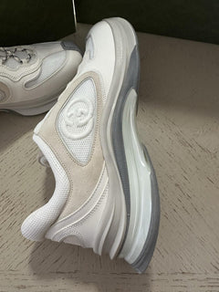 New Gucci Men GG Logo Sneakers Off White/Gray 10.5 US/10 UK 749785