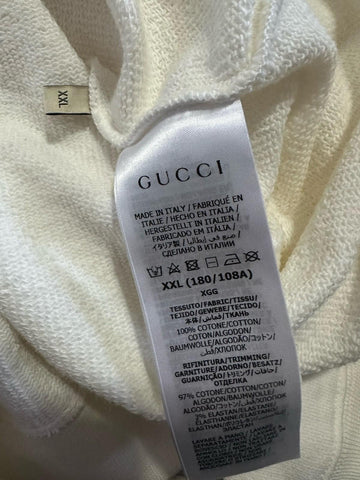 New $1350 Gucci Men Firenze Popover Hoody Sweatshirt White Size XXL