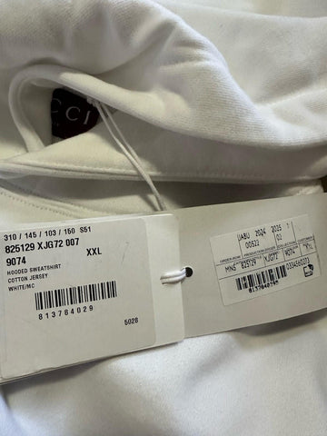 New  Gucci Men Jersey Hoodie Pullover Sweatshirt White XXL