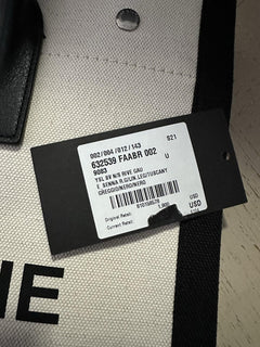 New $1900 Saint Laurent RIVE GAUCHE NORTH/SOUTH TOTE BAG Off White/Black 632539