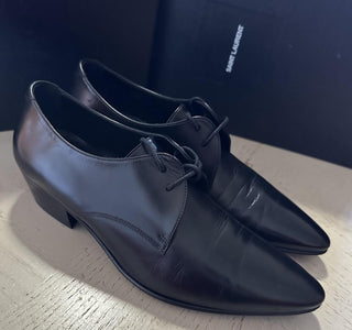 $795 Saint Laurent Women Leather Shoes Black 8 US/38 Eu