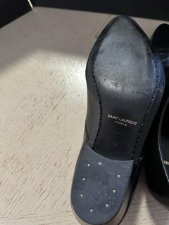 $795 Saint Laurent Women Leather Shoes Black 8 US/38 Eu