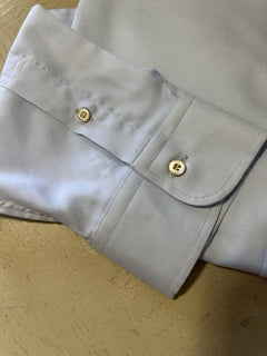New $850 Gucci Men’s Dress Shirt Baby Blue 43/17 Italy