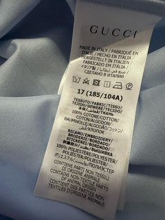 New $850 Gucci Men’s Dress Shirt Baby Blue 43/17 Italy