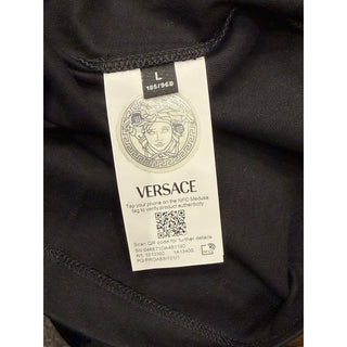Versace Men’s Logo Compact Cotton Jersey T-Shirt Black Large 1013302 IT NWT $750