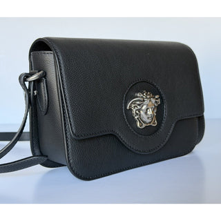Versace Gold Medusa Head Leather Black Small Shoulder Bag 1008100 NWT $1750