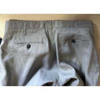 NWT $1695 Giorgio Armani Men Linen/Viscose Pants sage gray 34 US/50 Eu