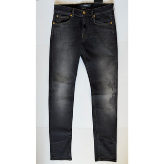 Versace Medusa Embroidered Black Stretch Jeans Men 30 US 1011835 1A13190 NWT