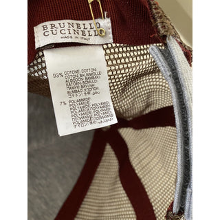 NWT Brunello Cucinelli Boys Baseball Hat Cap LT Gray/Brown Size 6 Italy