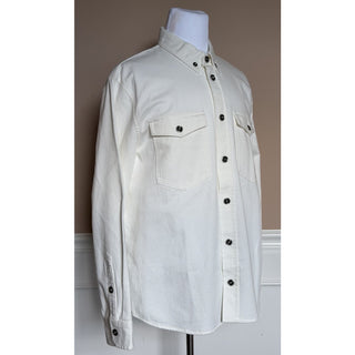 Versace Men’s Denim Stretch White Overshirt 46 US (56 Euro) 1013887 IT NWT $1625