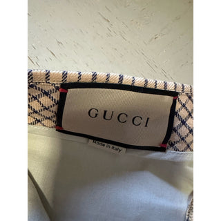 Gucci Men’s Linen Dress Pants Beige/Blue 32 US/48 Eu New $1350