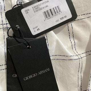 NWT $925 Giorgio Armani Mens Crewneck Shirt While 45/18 Italy