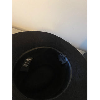 NWT $995 Saint Laurent Men Shaggy Felt Fedora Hat Black Size S Italy