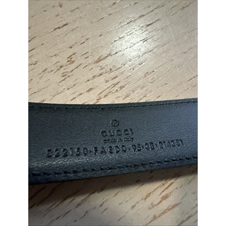 New Gucci Men’s GG Print Leather Belt Black 95/38