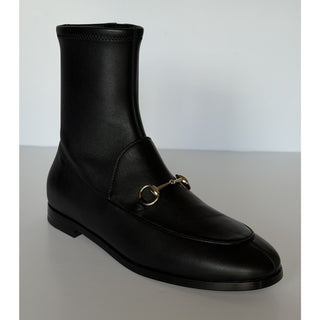 Gucci Women's Leather Horsebit Black Ankle Boots 9 US (39 Euro) IT 831013 NIB
