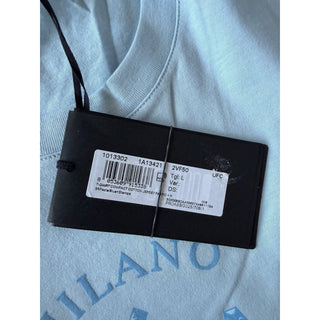 Versace Men’s Logo Compact Cotton Jersey T-Shirt Pastel Blue L 1013302 NWT $750