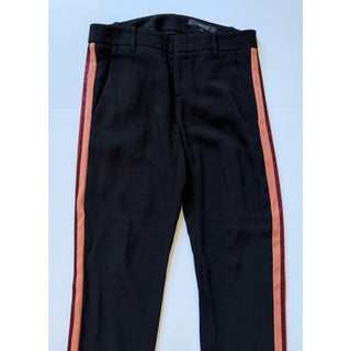 Gucci Women’s Tailored Trousers Black Pink Red Stripe Pants 4 US (40 IT)