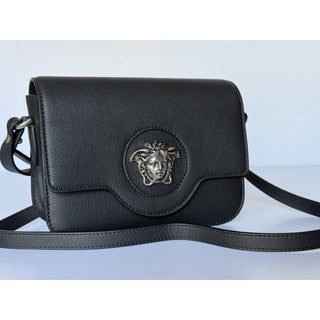 Versace Gold Medusa Head Leather Black Small Shoulder Bag 1008100 NWT $1750