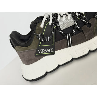 Versace Men's Greca Sneakers Gray/Green 10.5 US (43.5 Euro) IT 1021490 IT NIB