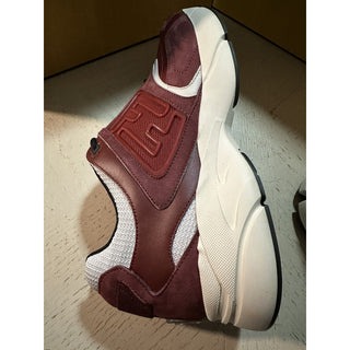NIB $1100 Fendi Men FF Logo Athletic Sneakers Burgundy 13 US/12 UK