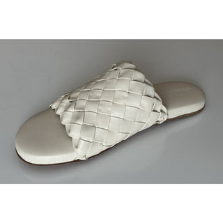 NIB $1150 Bottega Veneta Men's Intrecciato Leather Sandals White 9 US 620298 IT