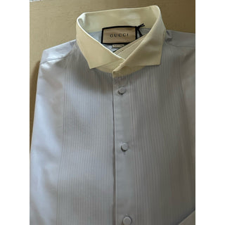 Gucci Men’s Tuxedo Dress Shirt Baby Blue 43/17 New $880
