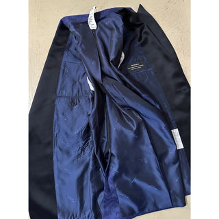 New $9995 Kiton Cashmere/Silk Diner Jacket Blazer Blue/Black 40R US/50R Eu