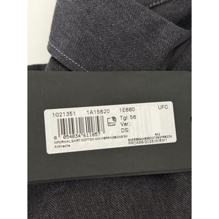 Versace Embroidered Long Sleeve Shirt Charcoal 46 US (56 Eu) 1021351 NWT $1700