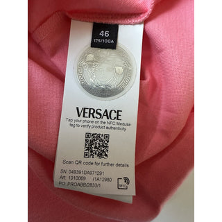 Versace Medusa Rhinestone Pink Cotton Jersey T-Shirt 10 US (46 Euro) 1010069 NWT $750