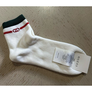 NWT Gucci Socks GG Monogram White Size L Italy
