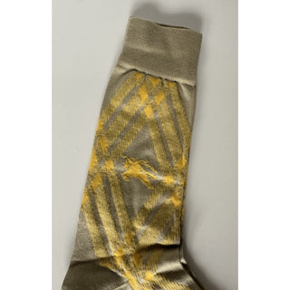 Burberry 3 Bar Socks Hunter/Mimosa M (9-11 US / 42-44 Euro) 8079925 NWT $140