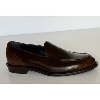 Fendi FF Penny Loafers Brown Calf Leather Men 9 US (8 Fendi) 7D1645 NIB $1250