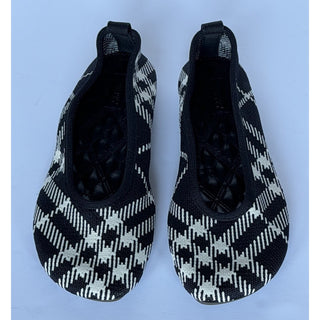 Burberry Baby Check Knit Ballet Flats Black Calico 7.5 US 37.5 8096867 NWT $655