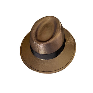 NWT $895 Saint Laurent Men Lane Felt Fedora Hat Gold Size M Italy
