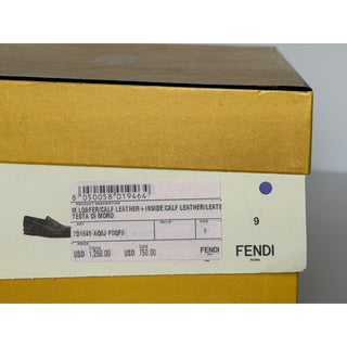 Fendi FF Penny Loafers Brown Calf Leather Men 10 US (9 Fendi) 7D1645 NIB $1250