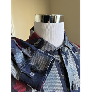 NWT $2195 Giorgio Armani Men Blazer Shirt Blue/Red/Multi 40 US/50 Eu Italy