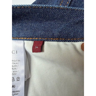 Gucci Cropped Slim Denim Jeans Dark Blue Men 34 US 793332 XDCYY NWT