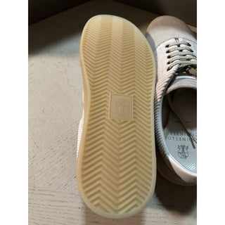 NIB $950 Brunello Cucinelli Men’s Suede Sneakers Shoes Ivory 7 US/40 Eu