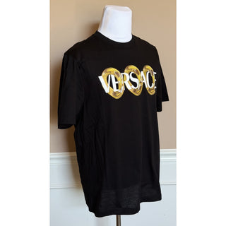 Versace Men’s Logo Compact Cotton Jersey T-Shirt Black XL 1013302 NWT $800