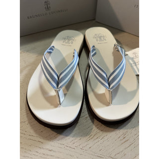Brunello Cucinelli Men Sandal Shoes Blue/Multi 7 US/40 Eu New $375