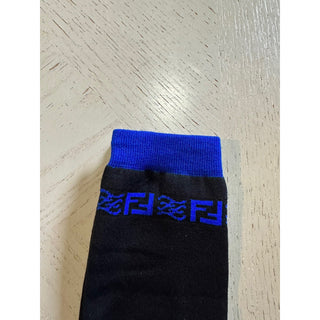 NWT $260 Fendi FF Logo Karligraphy Socks Black Size M Italy