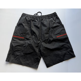 Gucci Men’s Bermuda Shorts Black Web Stripe Logo Patch 32 US (IT 48) 604172 NWT