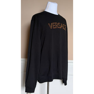 Versace Embroidered Non-brushed Sweater Black 5XL 1011852 NWT $1000