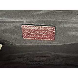Versace Medusa Head Grainy Calf Leather Belt Bag Burgundy 1002884 IT NWT $1100