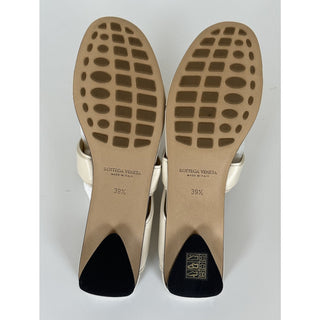 NIB $760 Bottega Veneta Calf Leather Mule Sandals Shoes Sea Salt 9.5 US 651374
